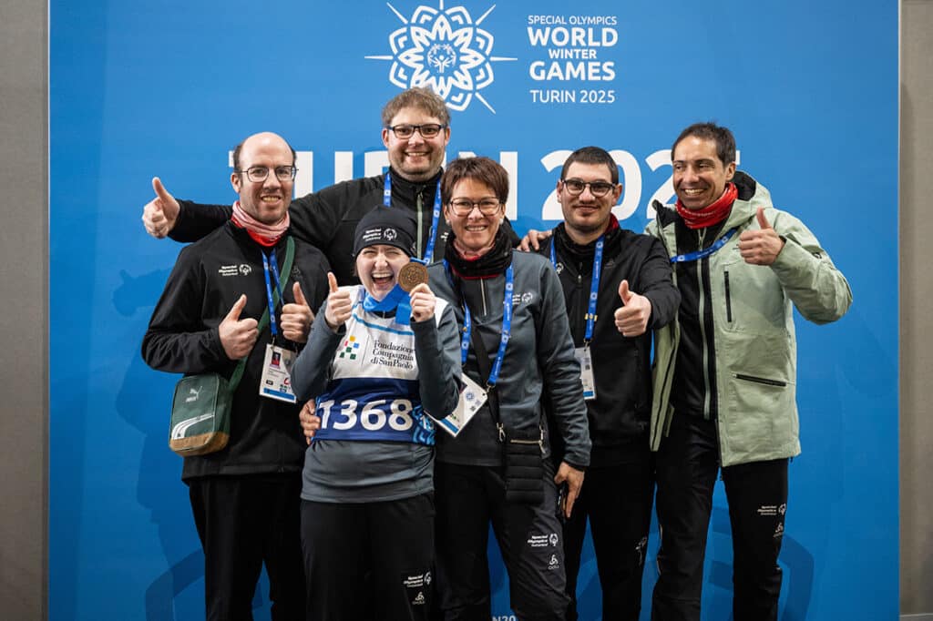 Gruppe bei den Special Olympics in Turin 2025.