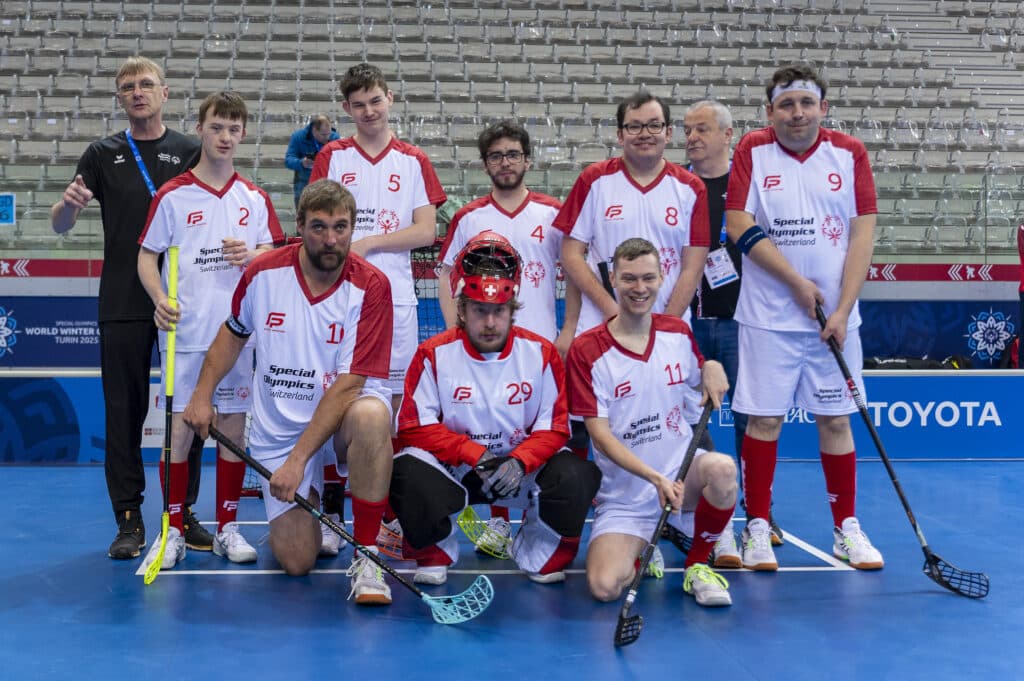 Schweizer Floorball-Team bei Special Olympics Veranstaltung