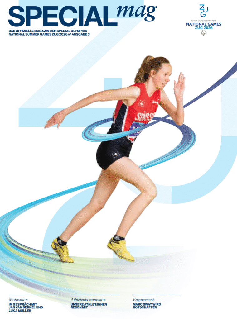 Athletin beim Sprint im Special Olympics Magazin