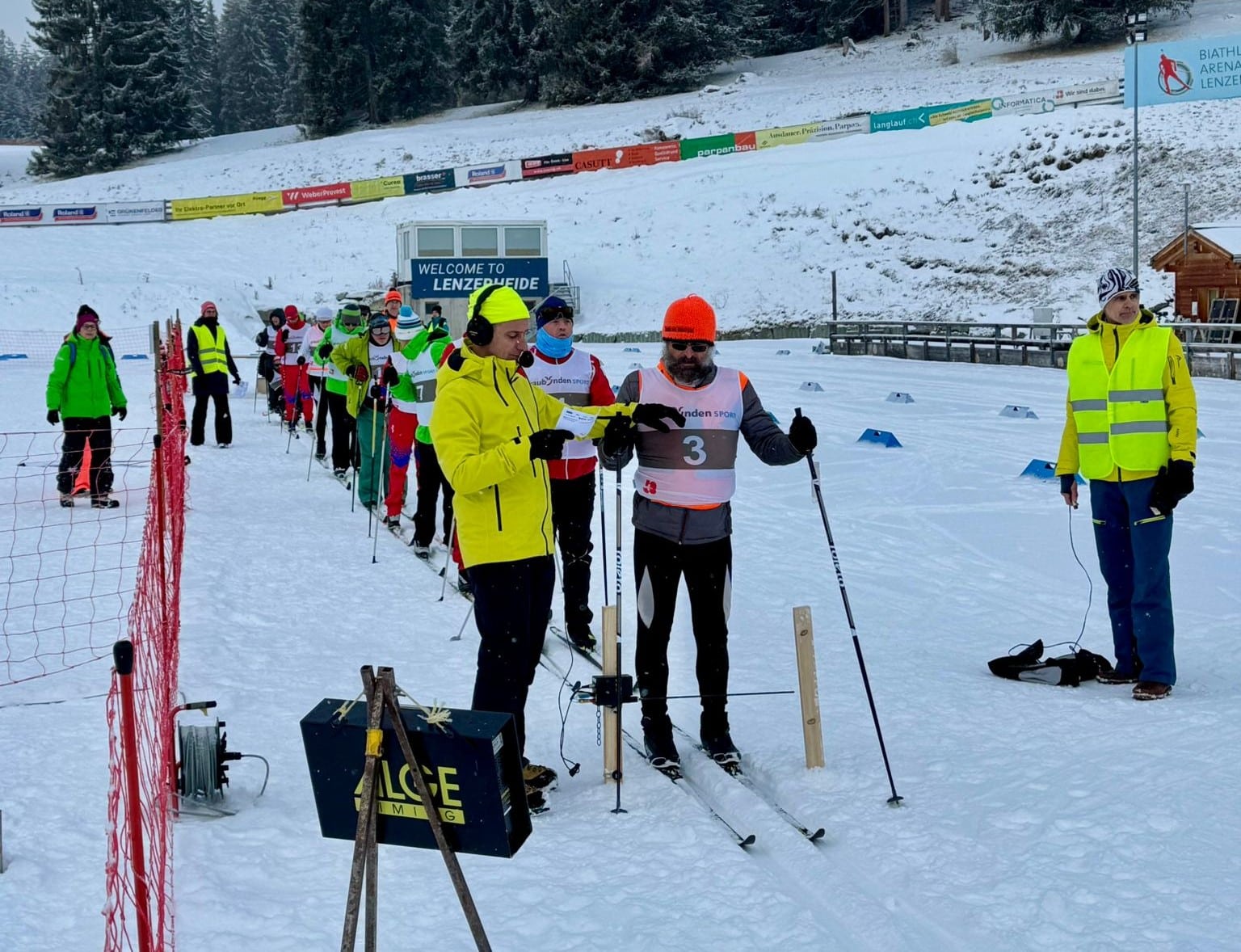 Skilanglauf-Event in Lenzerheide im Schnee